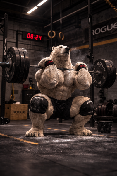 Image illustrant un personnage faisant un front squat