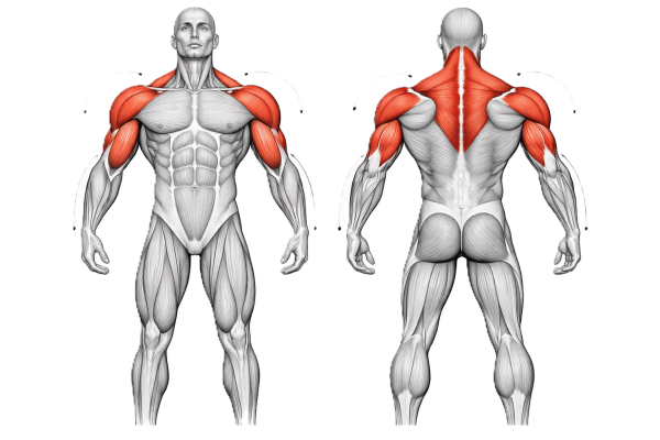 Image illustrant les muscles travaillés pendant les tirages menton poulie