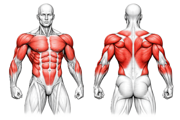 Image illustrant les muscles travaillé avec l'exercice "un maximum de flèche"