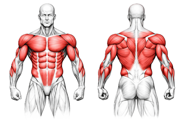 Image illustrant les muscles travaillés pendant les exercices de tir à l'arc