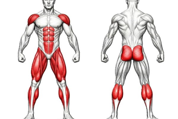 Image illustrant les muscles travaillés pendant les exercices de basket