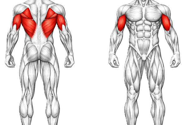 Image illustrant les muscles travaillés pendant le cheast to bar