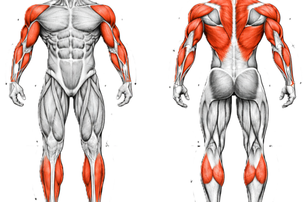 Image illustrant les muscles travaillés pendant les tractions lestés