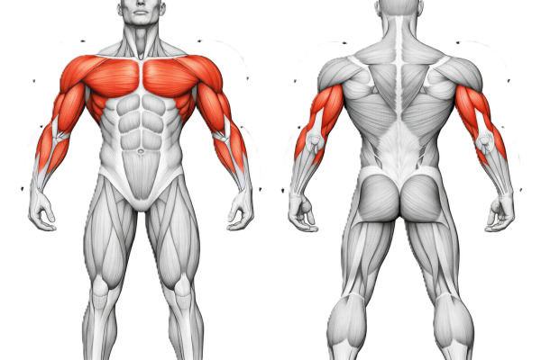 Image illustrant les muscles travaillés pendant les push up