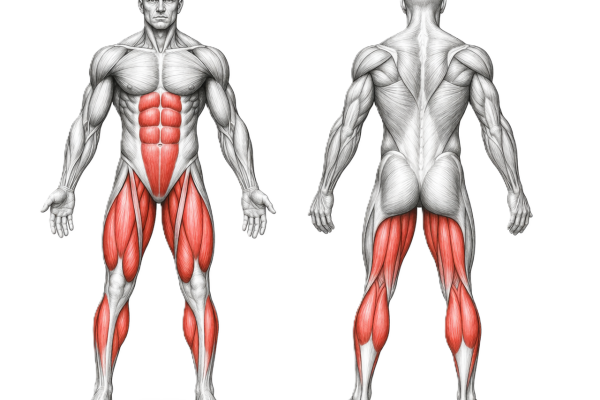 Image illustrant les muscles travaillés pendant les exercices de football