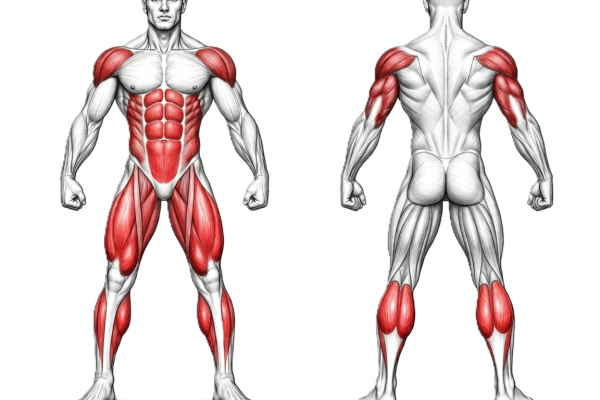 Image illustrant les muscles travaillés pendant les exercices de basket