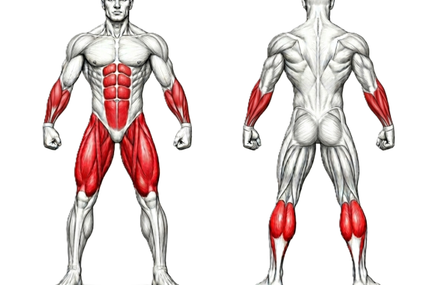 Image illustrant les muscles travaillés pendant les exercices de basket