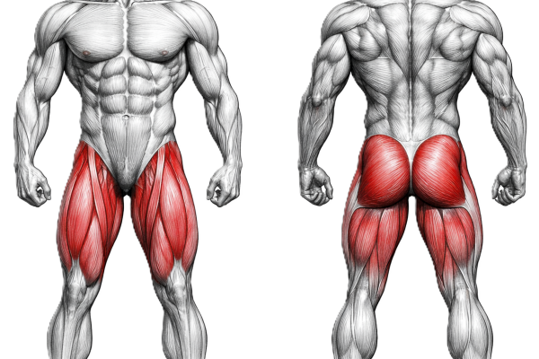 Image illustrant les muscles travaillés pendant les jump box - back squat - Lunge - Pistole