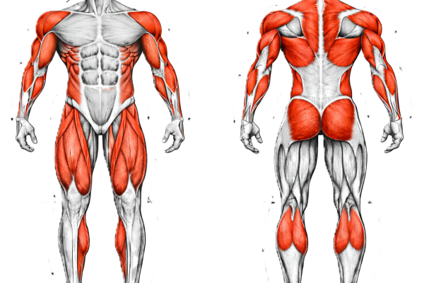 Image illustrants les muscles travaillés pendant les squats lestés