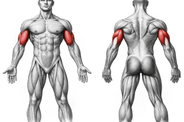 Image d'illustration des muscles travaillés pendant les push up diamant