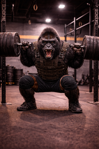 Image illustrant un personnage faisant un back squat